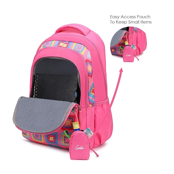 Genie Paige Backpack for Women – 19” | Lightweight, Water-Resistant & Spacious (36L) with Happy Pouch