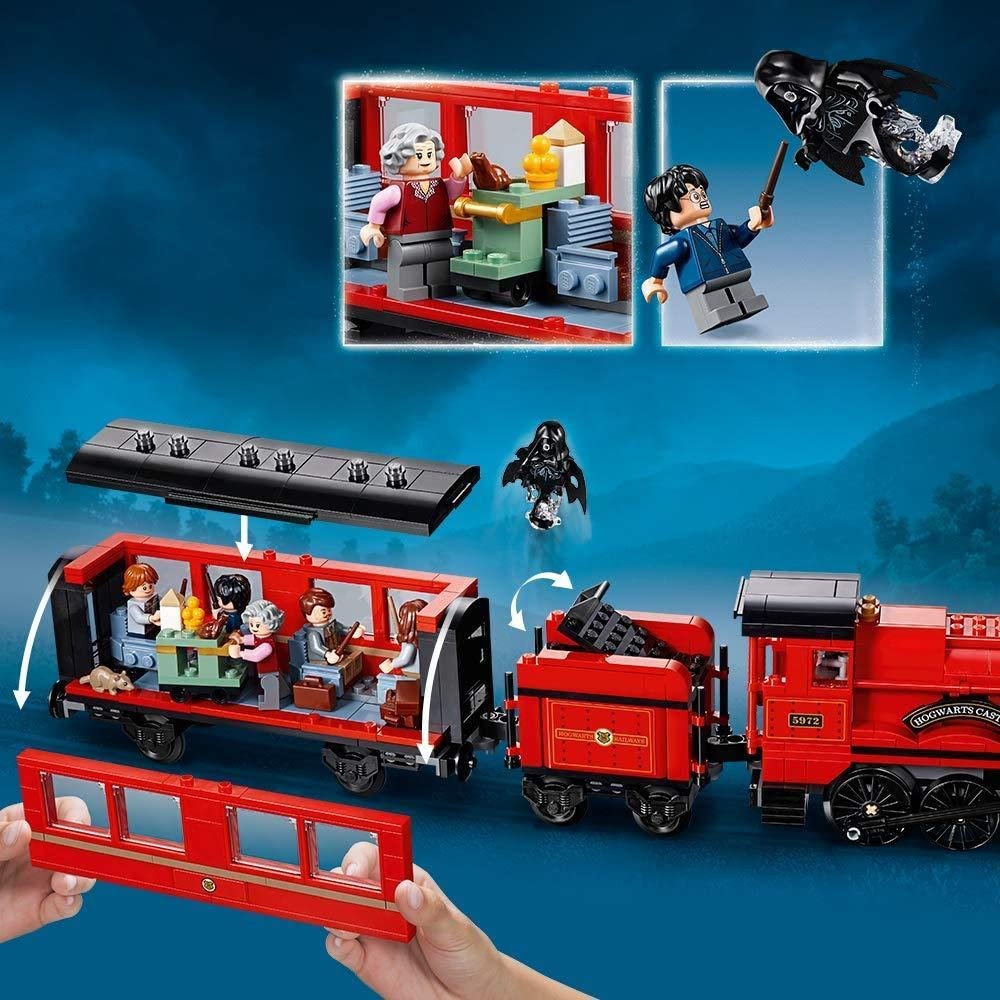 LEGO Harry Potter Hogwarts Express 75955 Toy Train Building Set Includes Model Train and Harry Potter Minifigures Hermione Granger and Ron Weasley (801 Pieces)