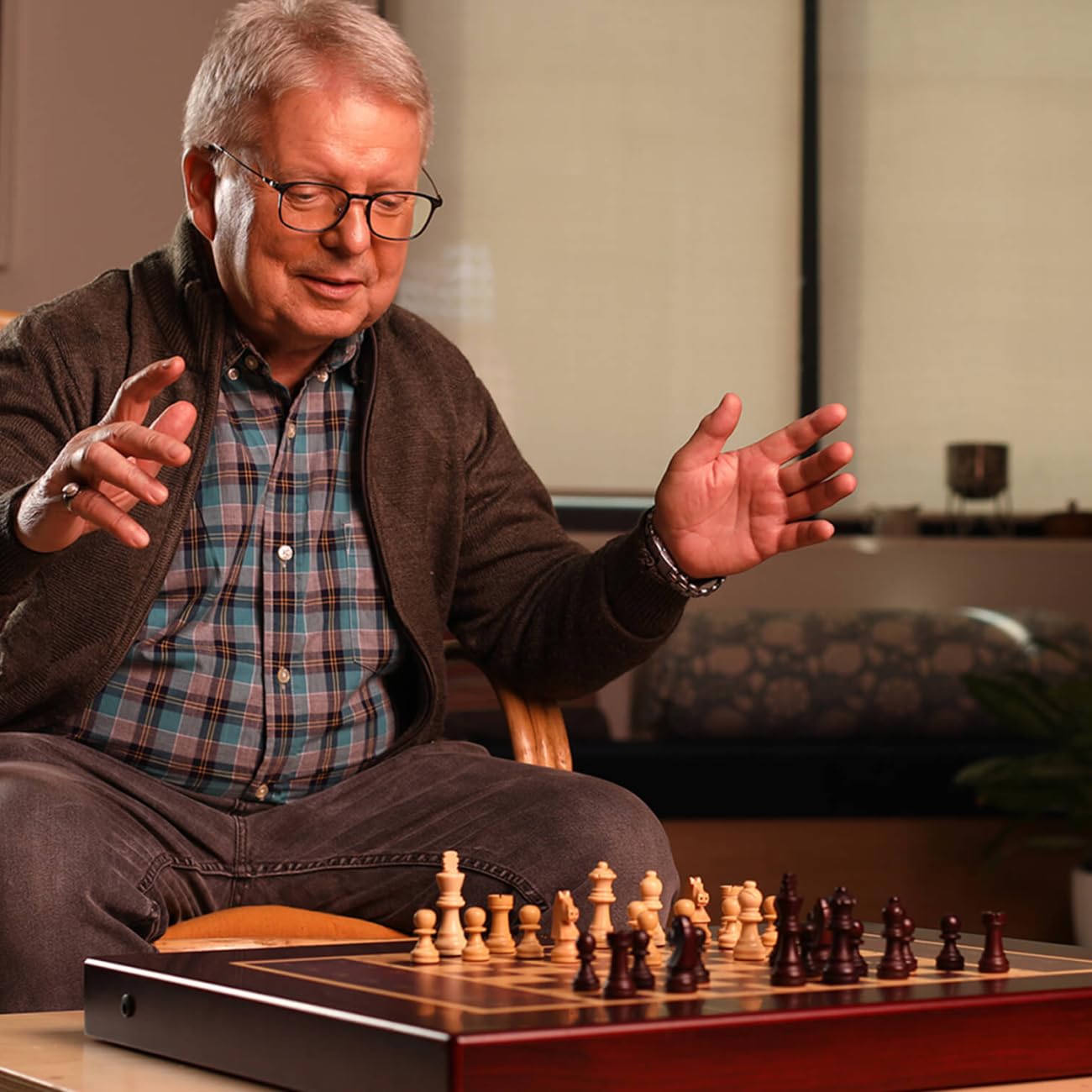 Miko Chess Grand: The World's Smartest AI-Powered Electronic Chess Board | Fully Automated Magnetic Wooden Set with Self-Moving Pieces for All Skill Levels