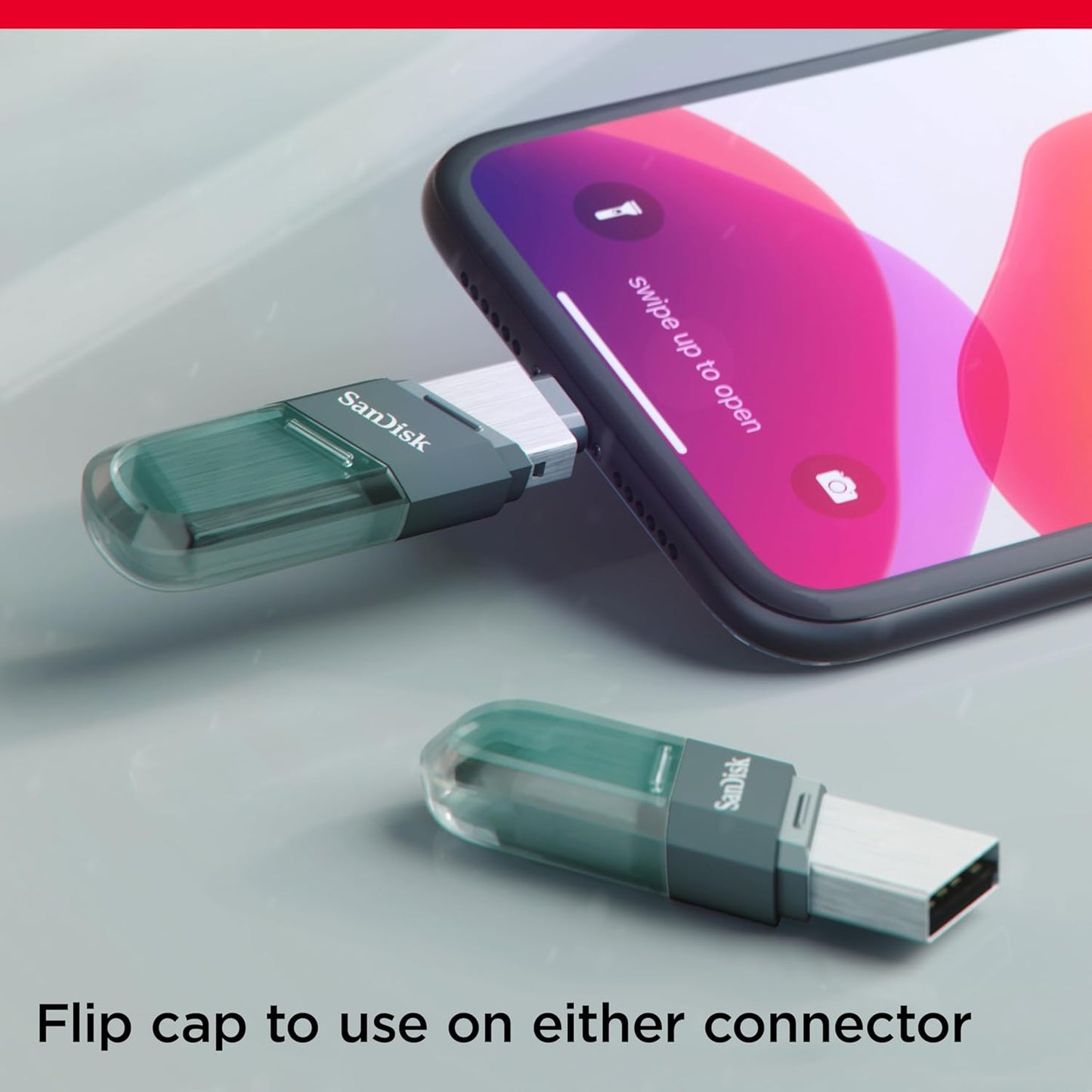 SanDisk 256 iXpand USB 3.0 Flash Drive Flip for iOS and Windows, Metalic