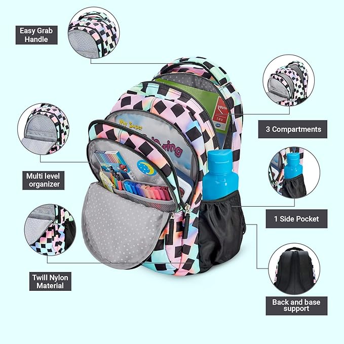 Genie Iridescence 17-Inch Casual Backpack – 27L | Stylish, Lightweight & Spacious
