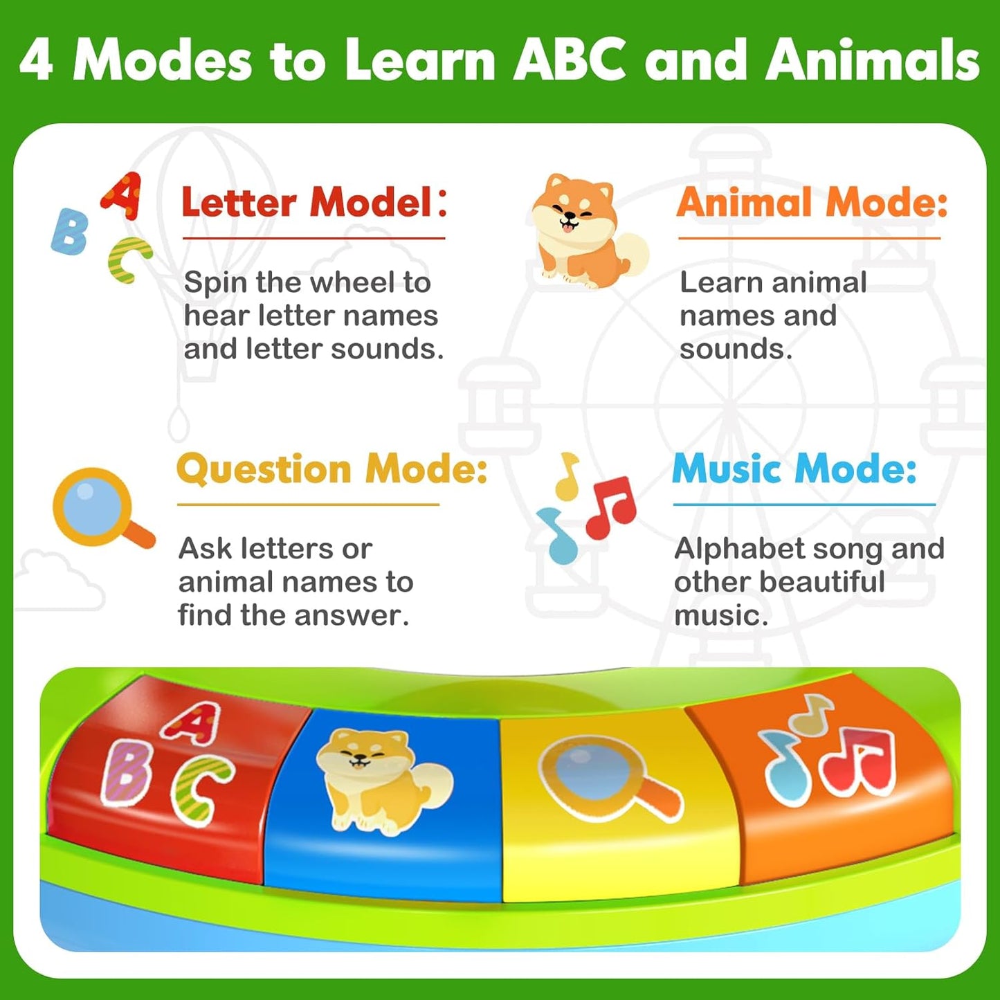 Musical Spin & Sing Alphabet Zoo Infant Toys– Interactive Learning Toy for Toddlers Ages 6–18 Months | Educational Gift for Baby Boys & Girls (1–3 Years)