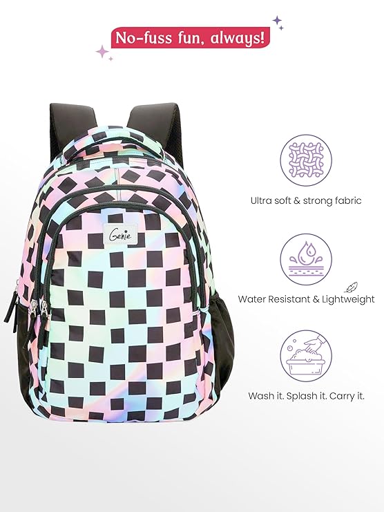 Genie Iridescence 17-Inch Casual Backpack – 27L | Stylish, Lightweight & Spacious