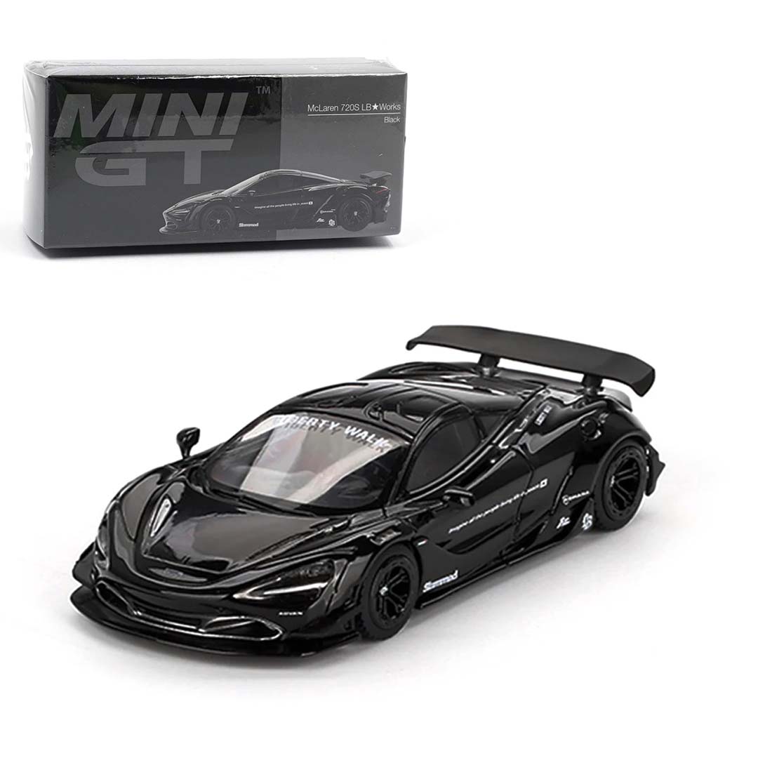 Mini GT 1/64 McLaren 720S LB Works Black LHD Diecast Scale Model Car