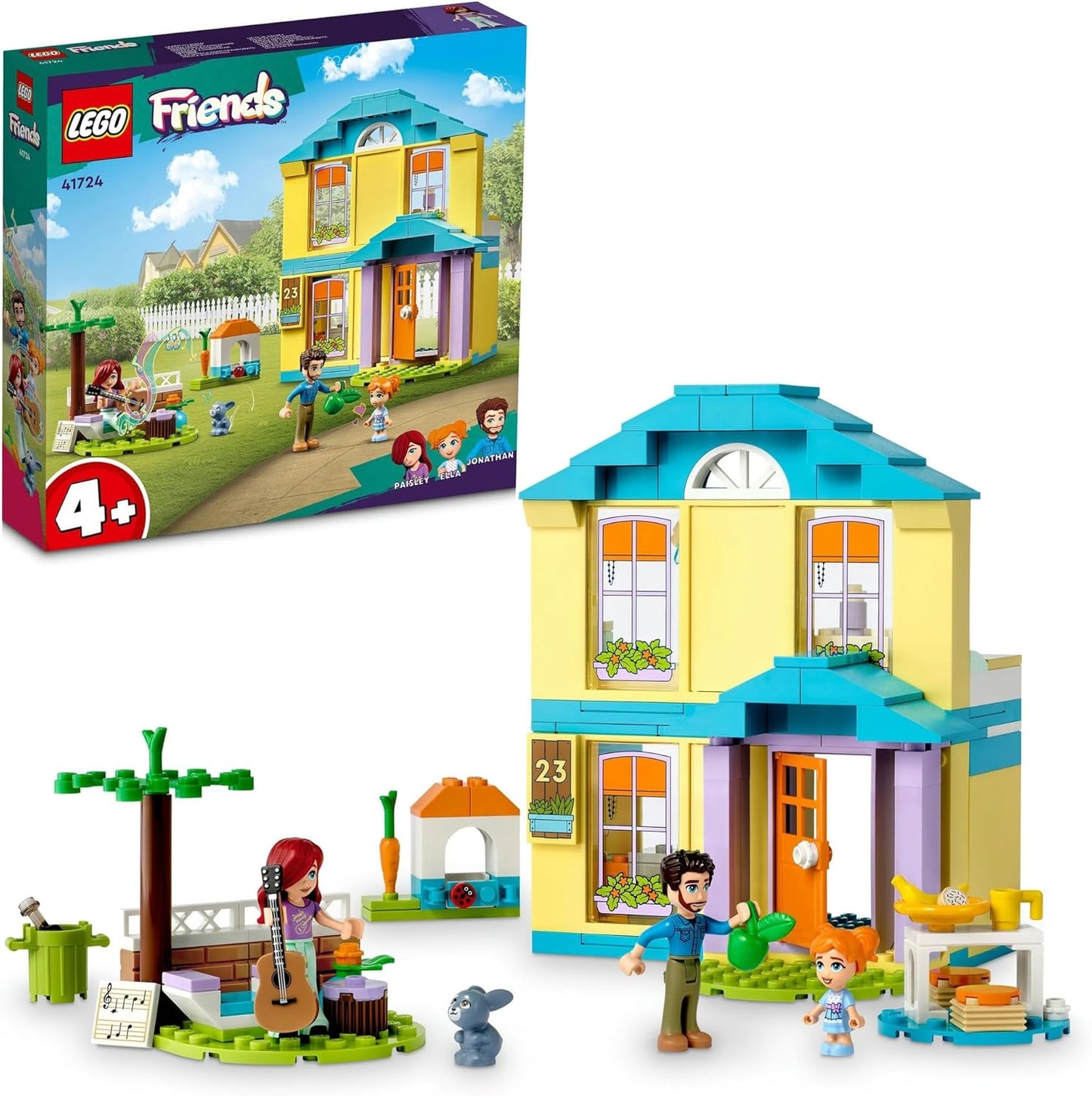 LEGO Friends 41724 Paisley’s House with colorful rooms, mini-dolls, and family-themed accessories for imaginative play