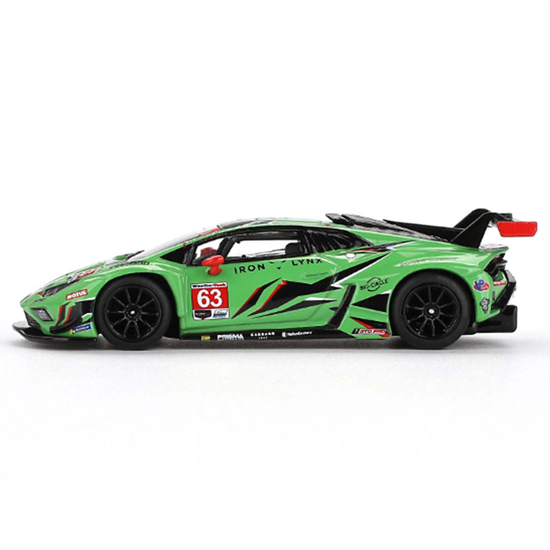 Mini GT 1/64 Lamborghini Huracan GT3 EVO2 #63 Iron Lynx IMSA 2023 Daytona 24 Hrs LHD Diecast Scale Model Car