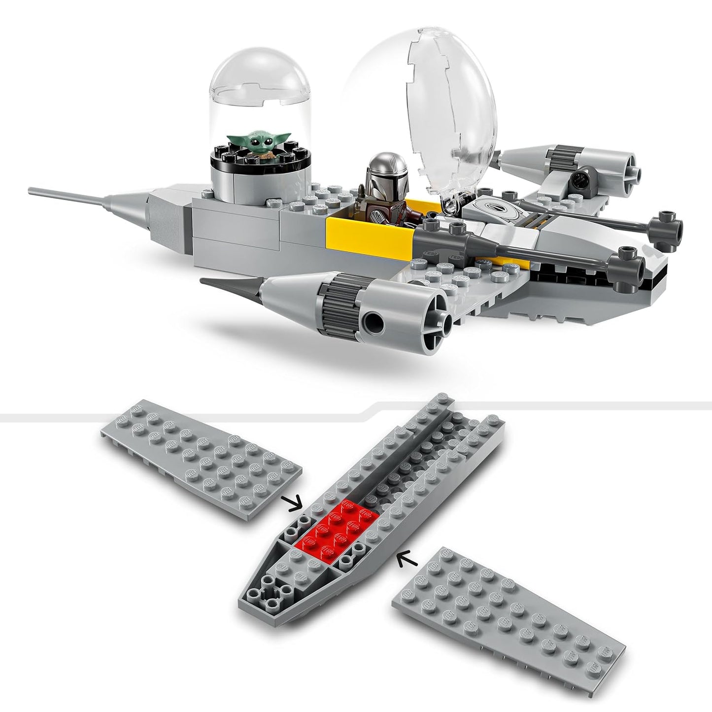 LEGO Star Wars Mando and Grogu’s N-1 Starfighter Building Toy 75410 Building Blocks Toys for 4+ Gift for Boys and Girls