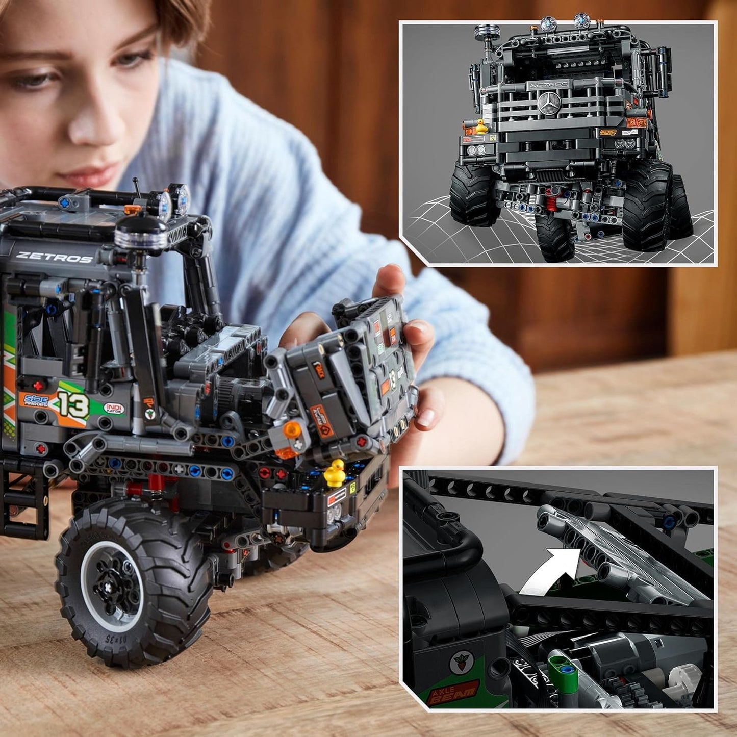 LEGO Technic 4X4 Mercedes-Benz Zetros Trial Truck 42129 Building Kit (2,110 Pieces), Multi Color