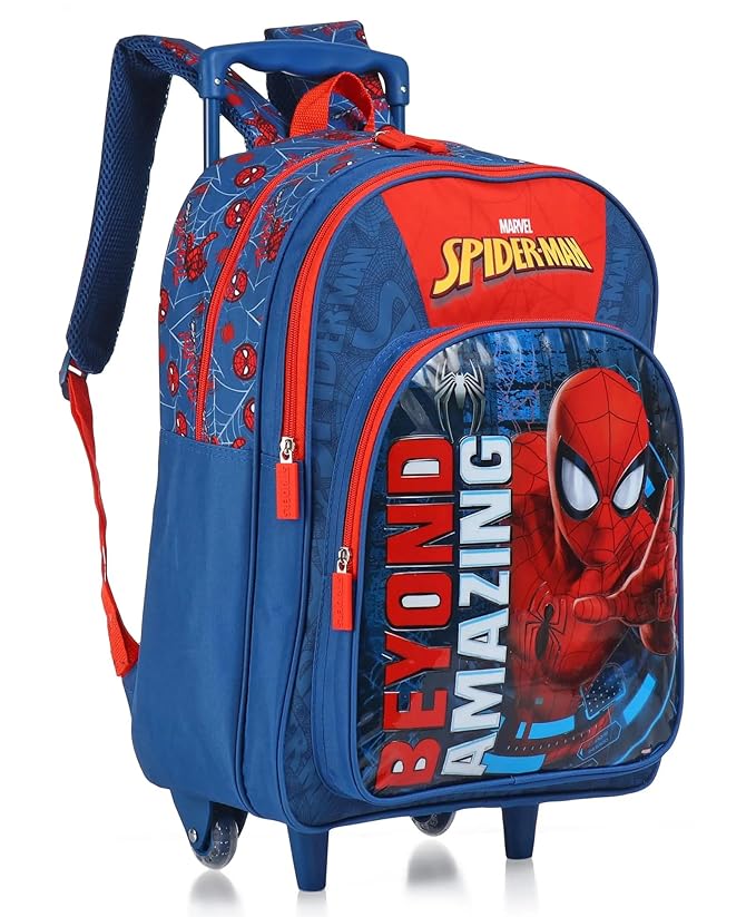 STRIDERS Spider-man 16 Inch Trolley School Bag for Kids Stylish, Easy to Carry Backpack for Boys Ages 6-8