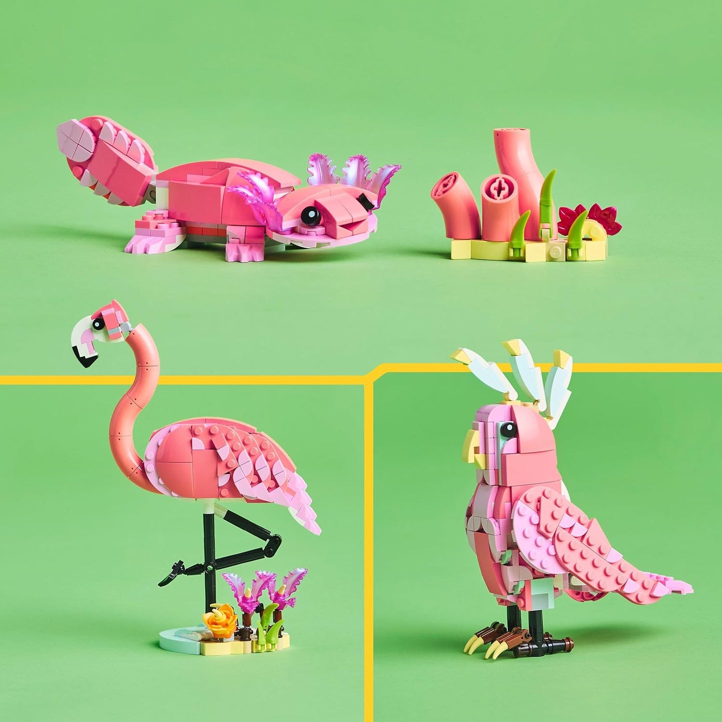 LEGO Creator 3in1 Wild Animals: Pink Flamingo Animal Toy Playset 31170 Building Blocks Toys for 8+ Gift for Boys and Girls