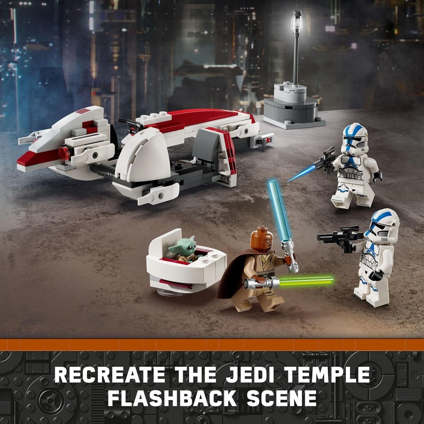 LEGO 75378 Star Wars BARC Speeder Escape, Mandalorian Toy Building Set for Kids, May The 4th Be with You Decoration with Kelleran Beq and Grogu, Star Wars Toy for Boys, Girls and Fans Ages 8 and Up