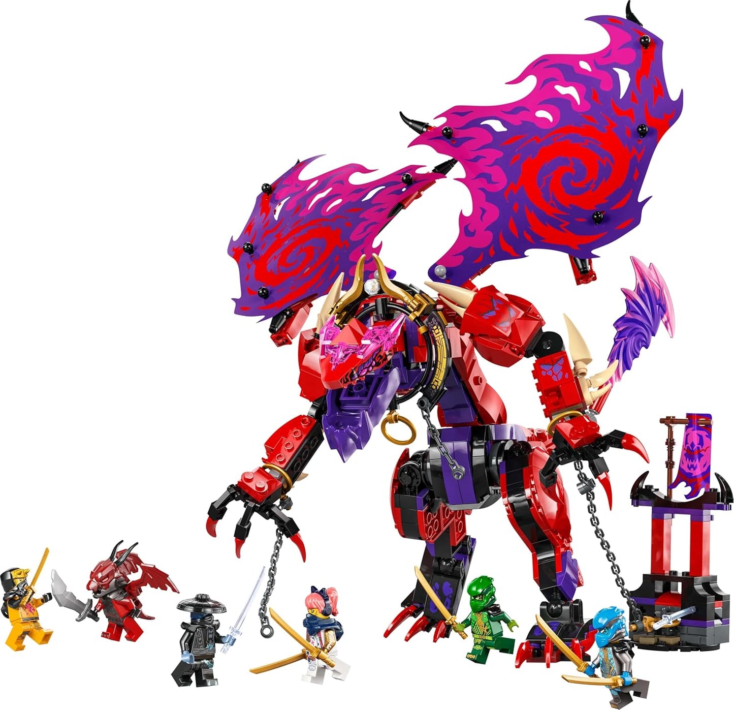 LEGO NINJAGO Thunderfang Dragon of Chaos Ninja Toy Set 71832 Building Blocks Toys for 8+ Gift for Boys and Girls