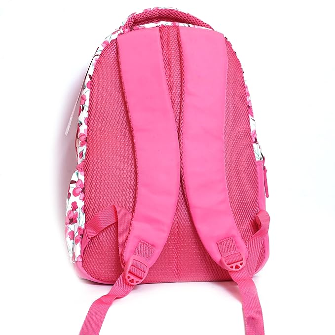 Genie Camellia 15-Inch Waterproof School Backpack – Pink | Lightweight, Stylish & Durable