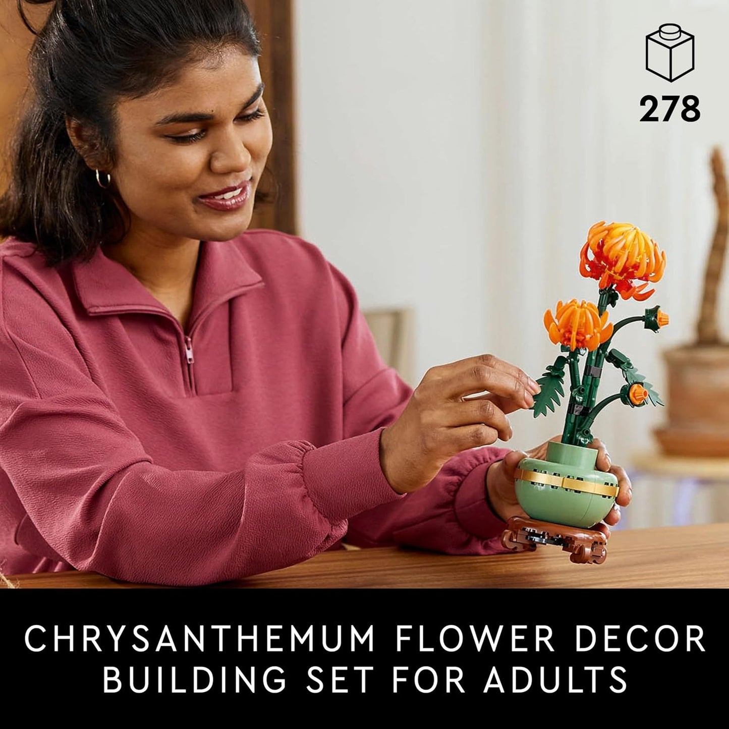 LEGO Icons Chrysanthemum Flower Decor Building Set 10368 Building Blocks for 18+ Gift- Botonical Collection