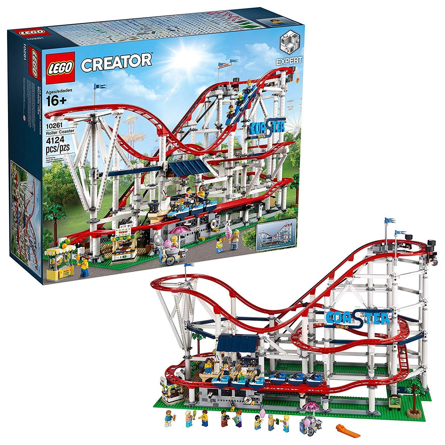 LEGO 10261 Creator Expert Roller Coaster – Amusement Park Building Set (4124 Pieces)