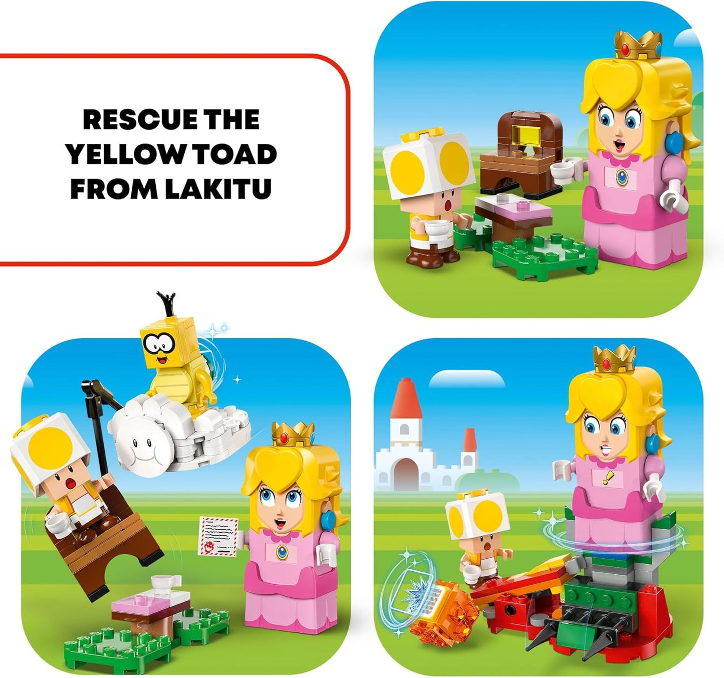 LEGO 71441 Super Mario Adventures with Interactive Peach Princess Toy, Super Mario Playset for Kids, Yellow Toad Figure, Nintendo Toy Gift for Girls, Boys and Any Gamers Ages 6 and Up