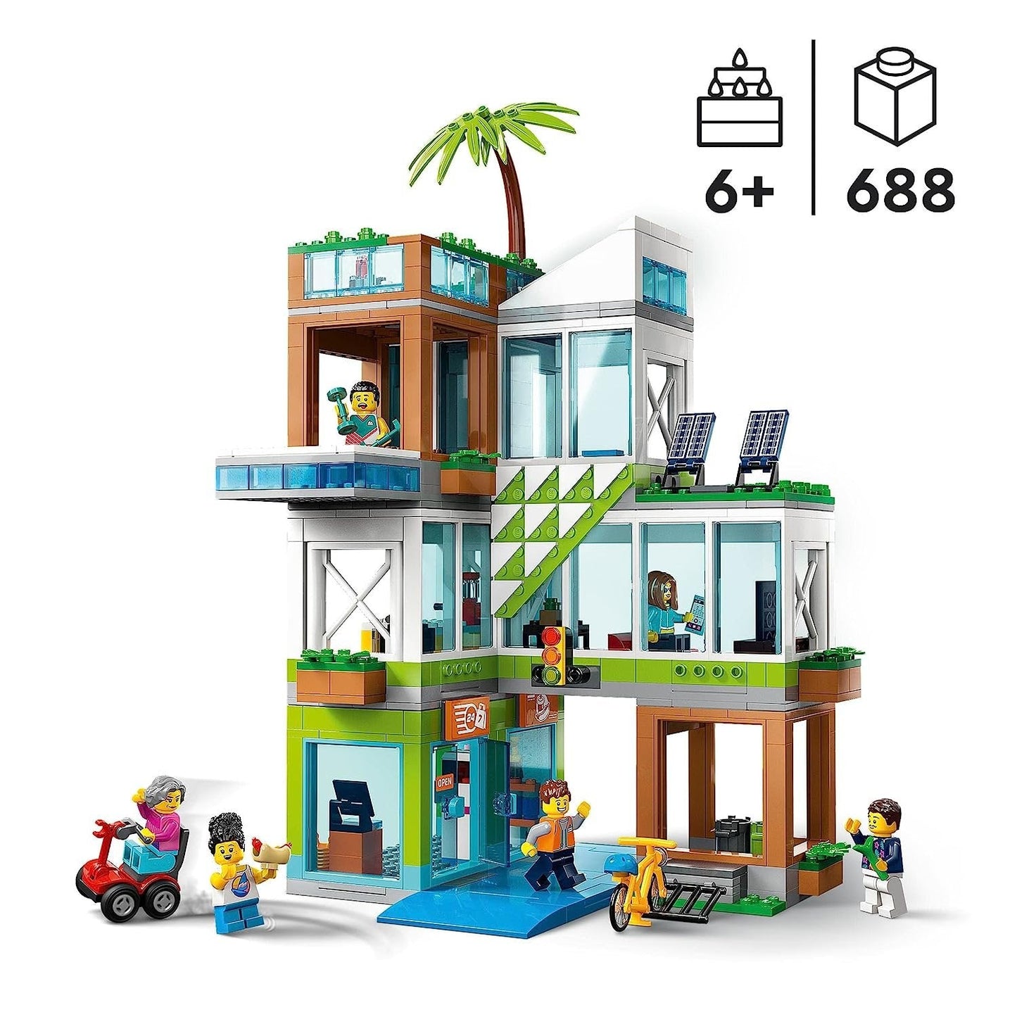 LEGO City Apartment Building 60365 Building Toy Set (688 Pieces)