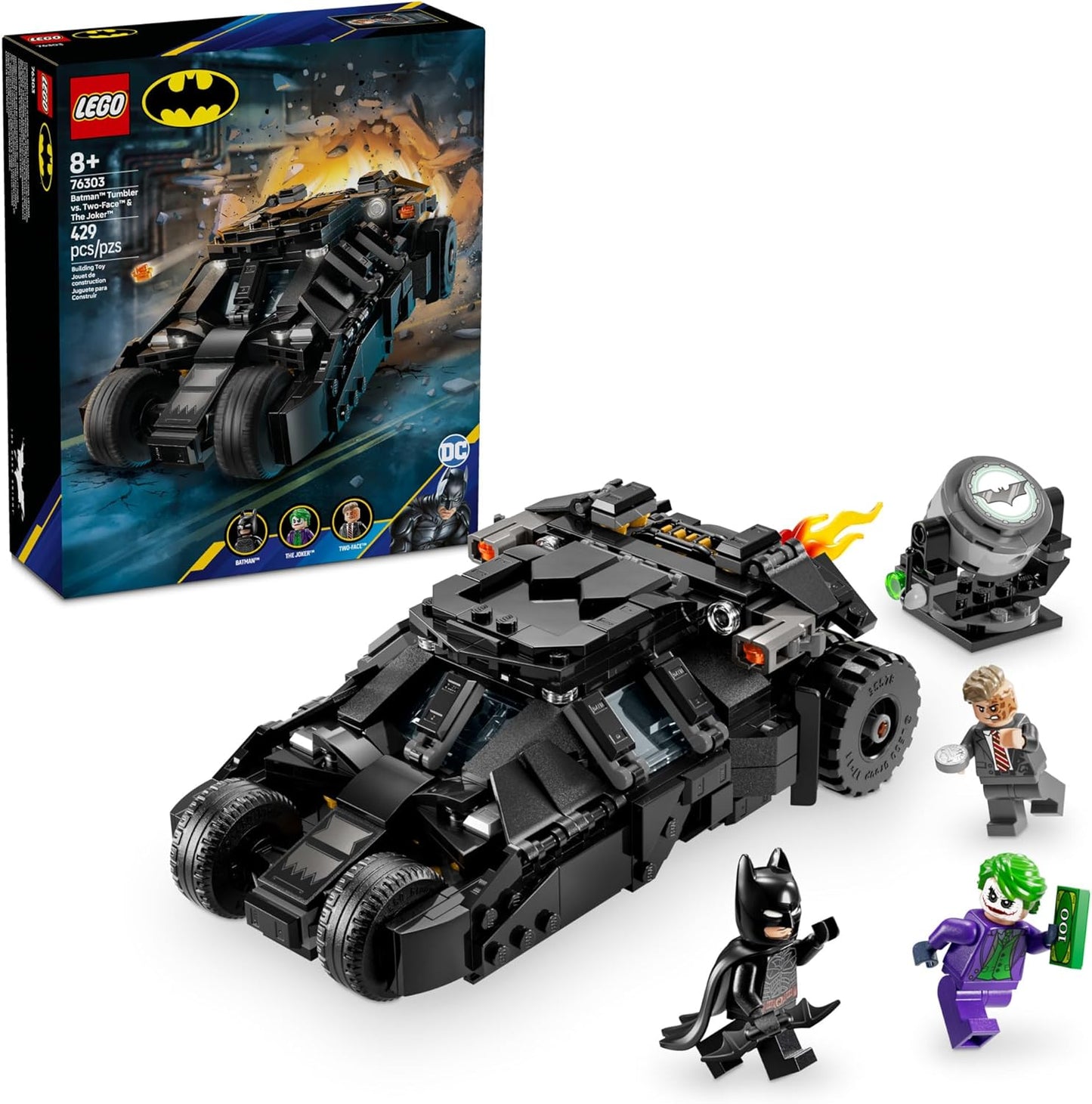 LEGO 76303 DC Batman Tumbler vs. Two-Face & The Joker Building Set (429 Pieces)