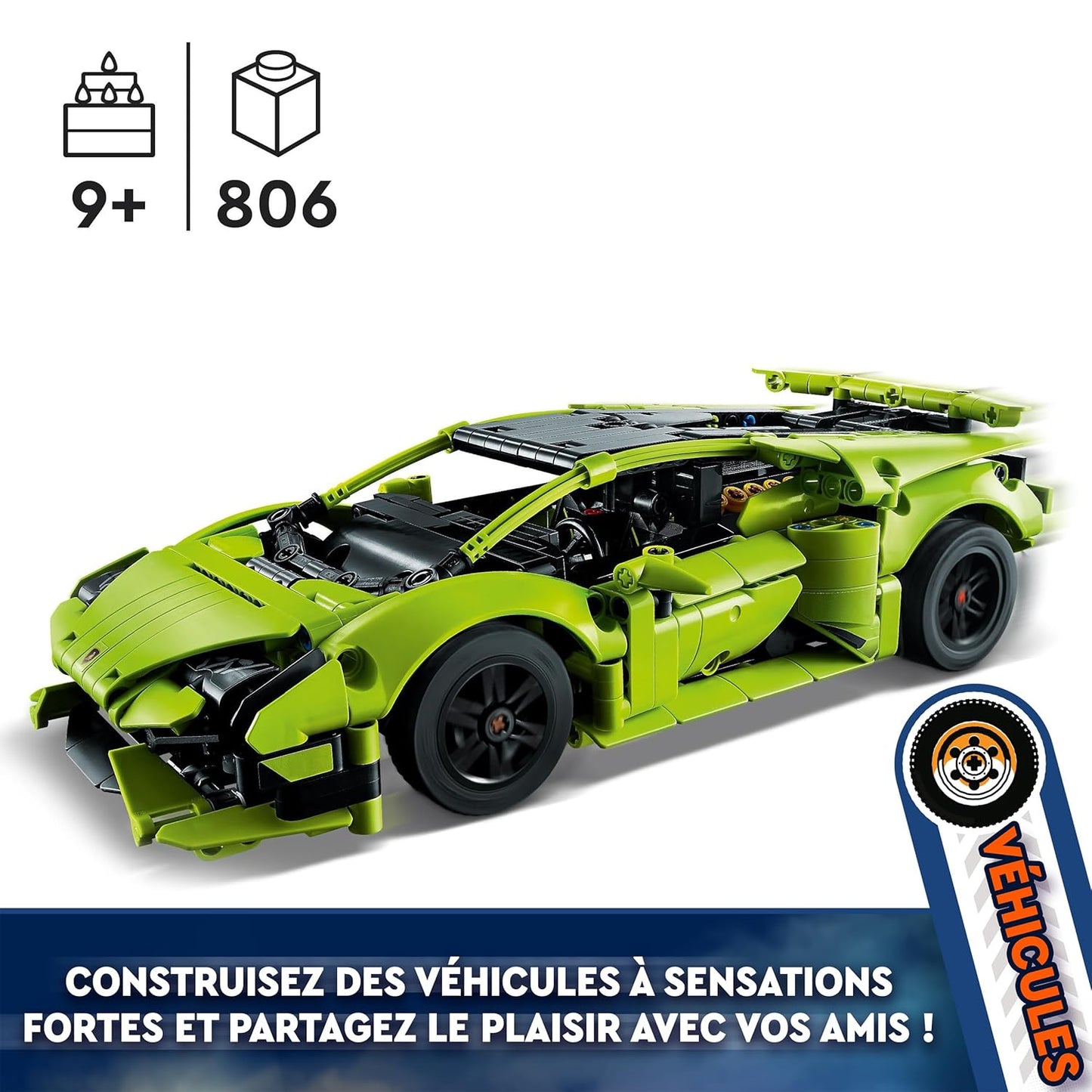 LEGO Technic Lamborghini Huracán Tecnica 42161 Building Toy Set for Kids Aged 9+ Who Love Super Sports Car Toys