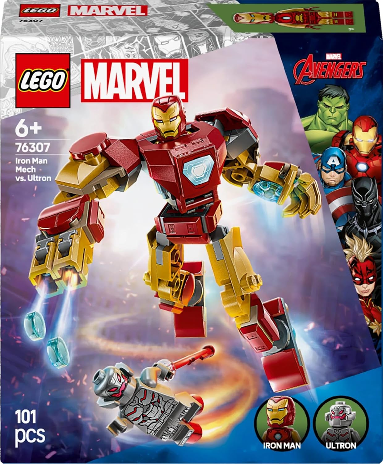 LEGO 76307 Marvel Iron Man Mech vs. Ultron Building Set (101 Pieces)