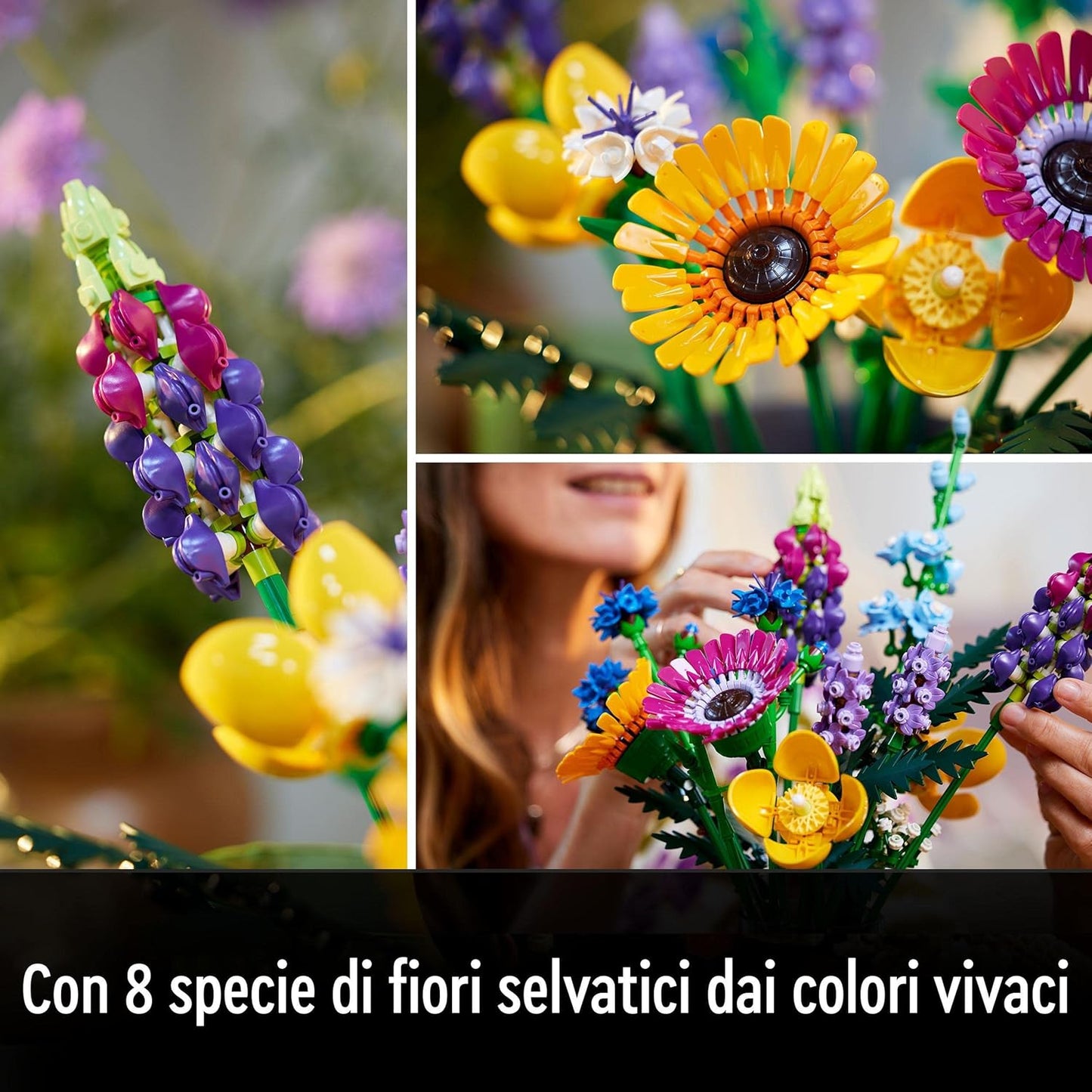 LEGO Icons Wildflower Bouquet 10313 Building Set (939 Pieces), Multi Color