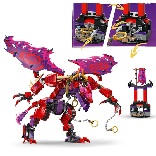 LEGO NINJAGO Thunderfang Dragon of Chaos Ninja Toy Set 71832 Building Blocks Toys for 8+ Gift for Boys and Girls