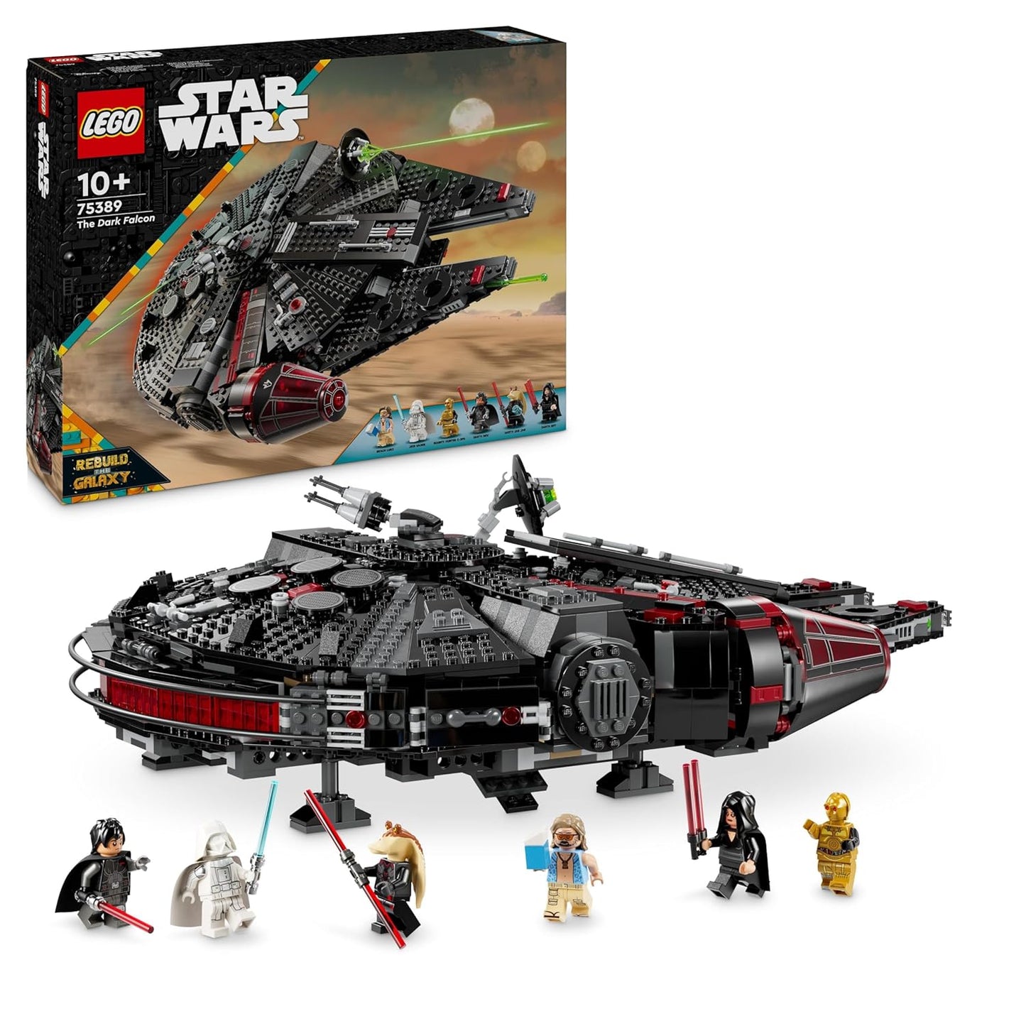 LEGO Star Wars Dark Millennium Falcon Set 75389 – Starship building toy with dark-themed design for imaginative play