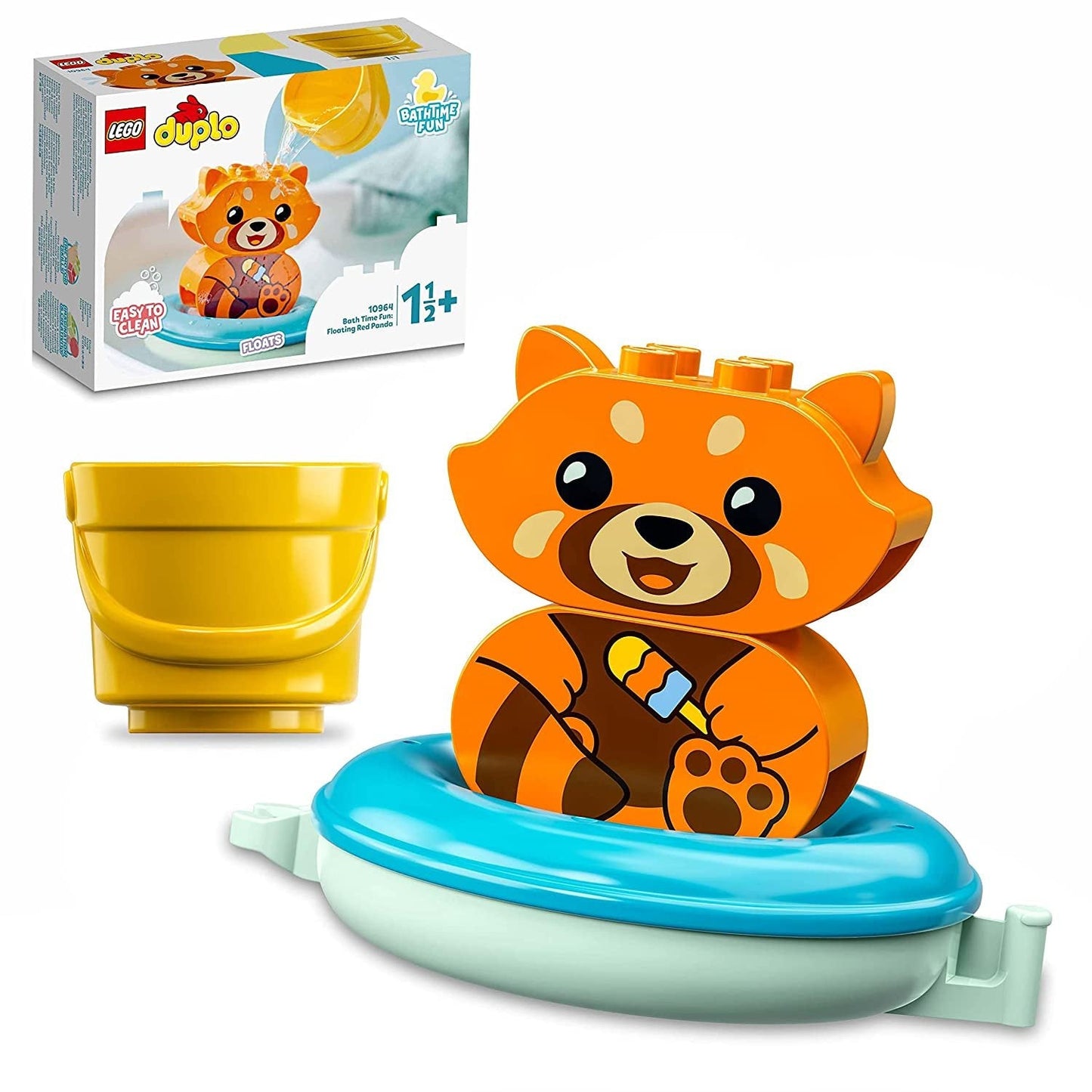LEGO DUPLO My First Bath Time Fun: Floating Red Panda toy set with 5 pieces for toddlers