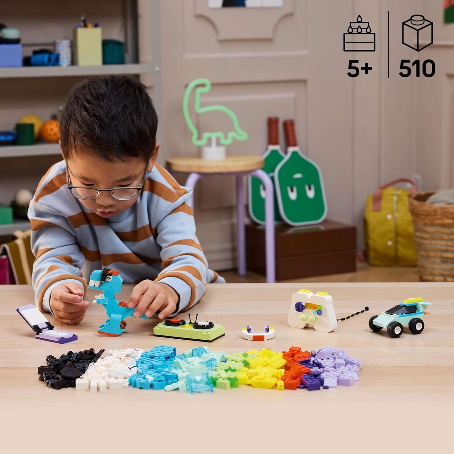 LEGO Classic Cool Creative Box, Colorful Building Bricks Toy 11043 Building Blocks Toys for 5+ Gift for Boys and Girls