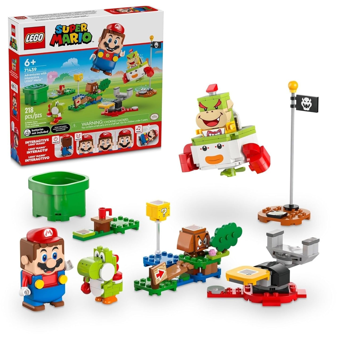 LEGO 71439 Super Mario Bowser Jr.'s Clown Car Battle – 218 Pieces, Interactive Playset
