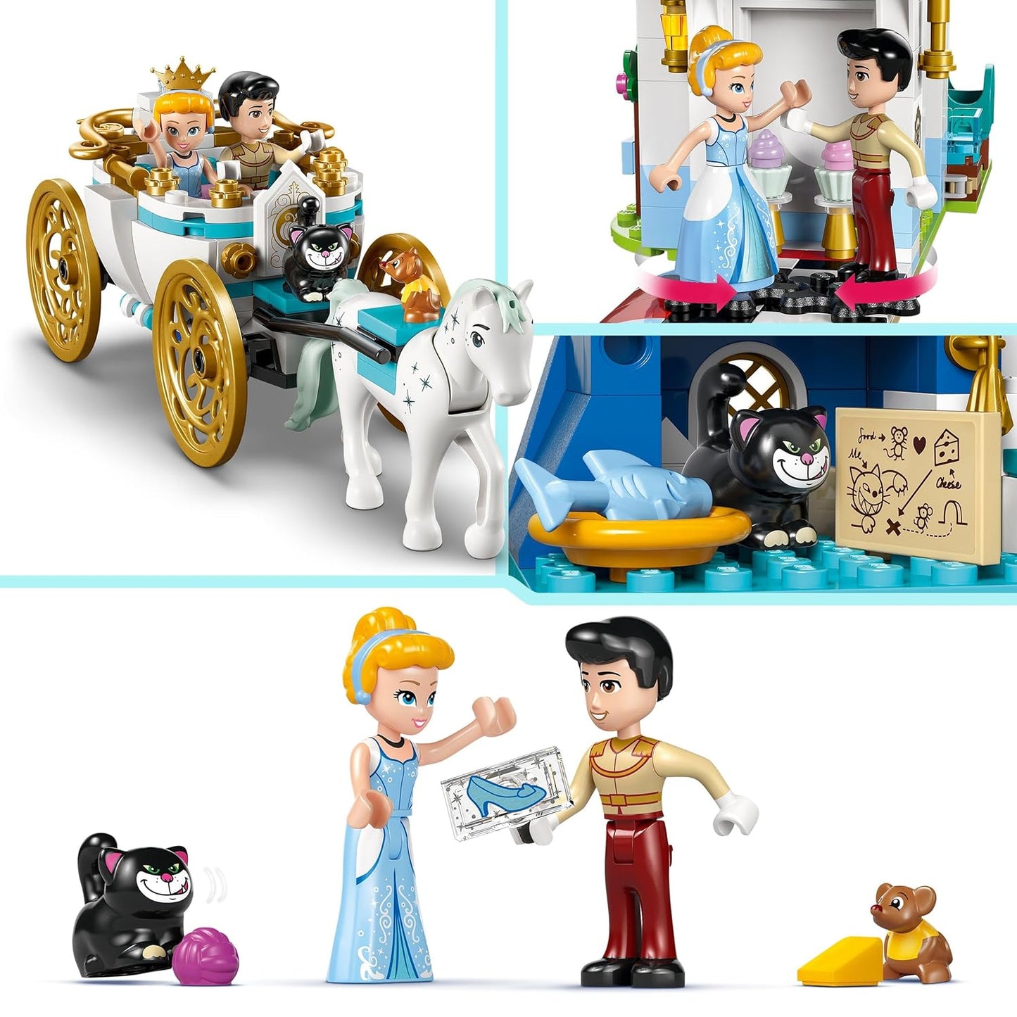 LEGO ǀ Disney Princess Cinderella’s Castle & Horse Carriage Building Set 43275 Building Blocks Toys for 6+ Gift for Boys and Girls