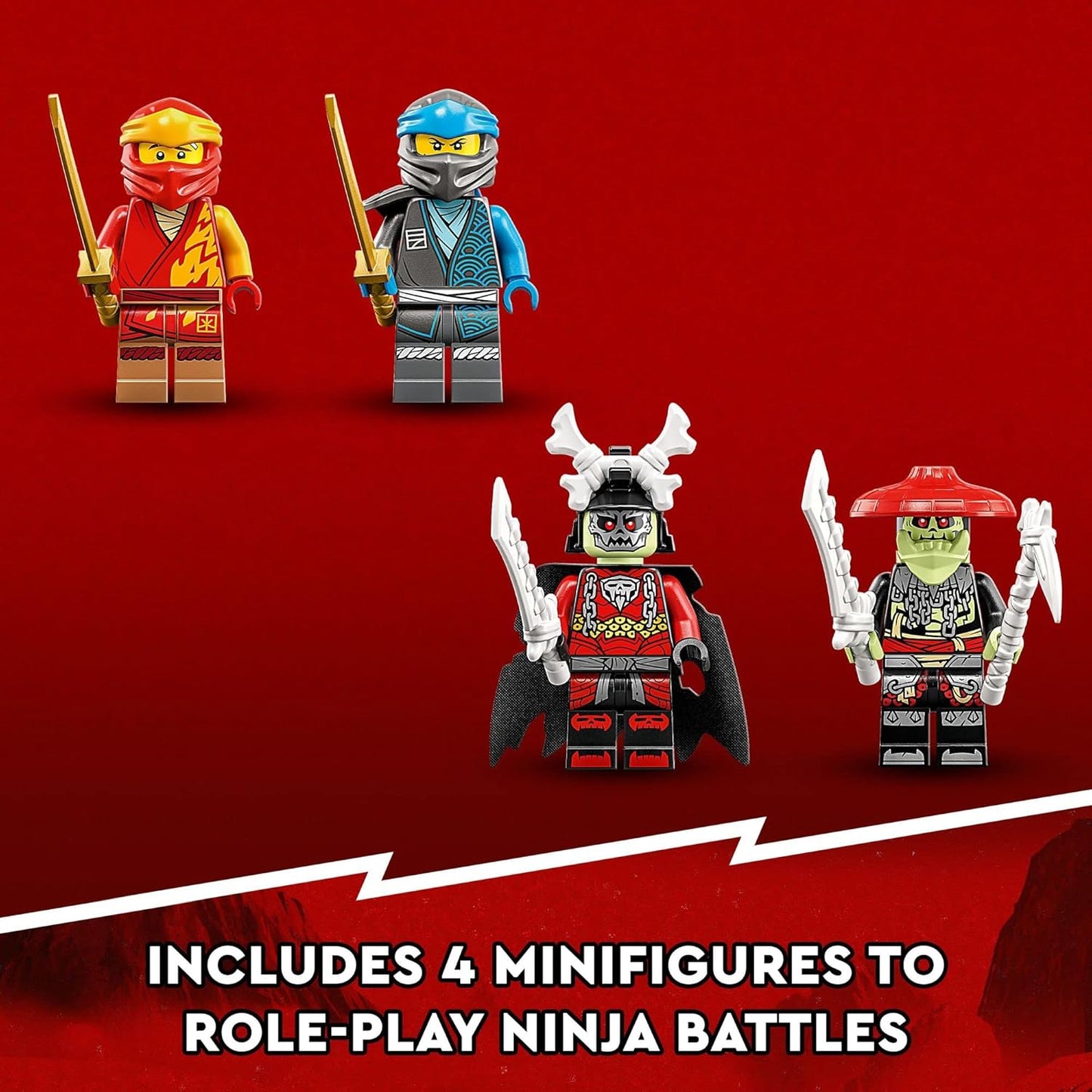 LEGO NINJAGO Kai’s Mech Rider EVO 71783, Upgradable Ninja Motorbike Toy, Mech Action Figure and 2 Bone Warrior Minifigures, Age 7+