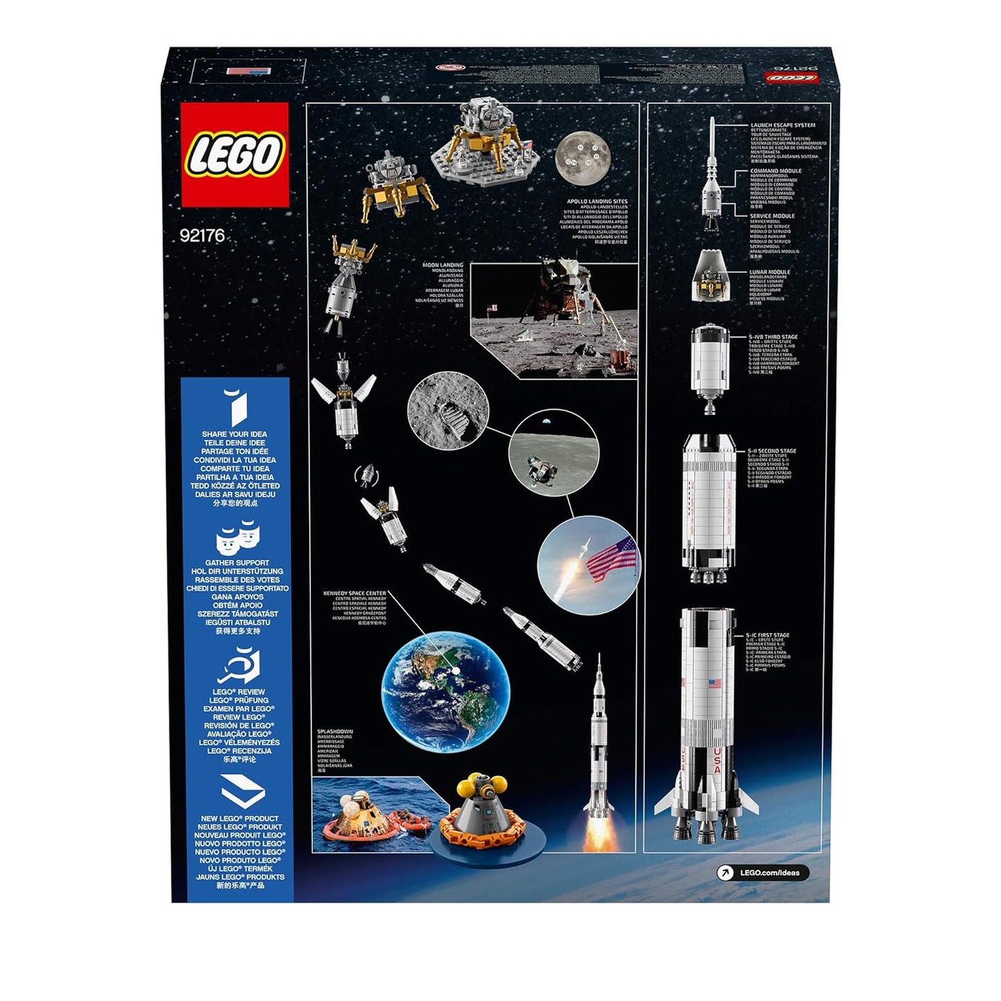 LEGO 92176 Ideas NASA Apollo Saturn V – Box Damage, 1,969 Pieces