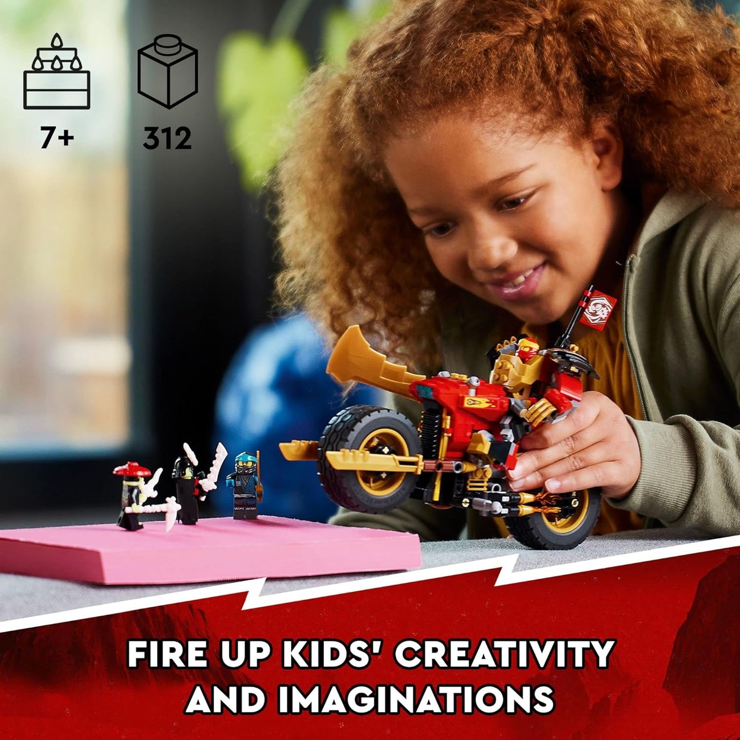 LEGO NINJAGO Kai’s Mech Rider EVO 71783, Upgradable Ninja Motorbike Toy, Mech Action Figure and 2 Bone Warrior Minifigures, Age 7+