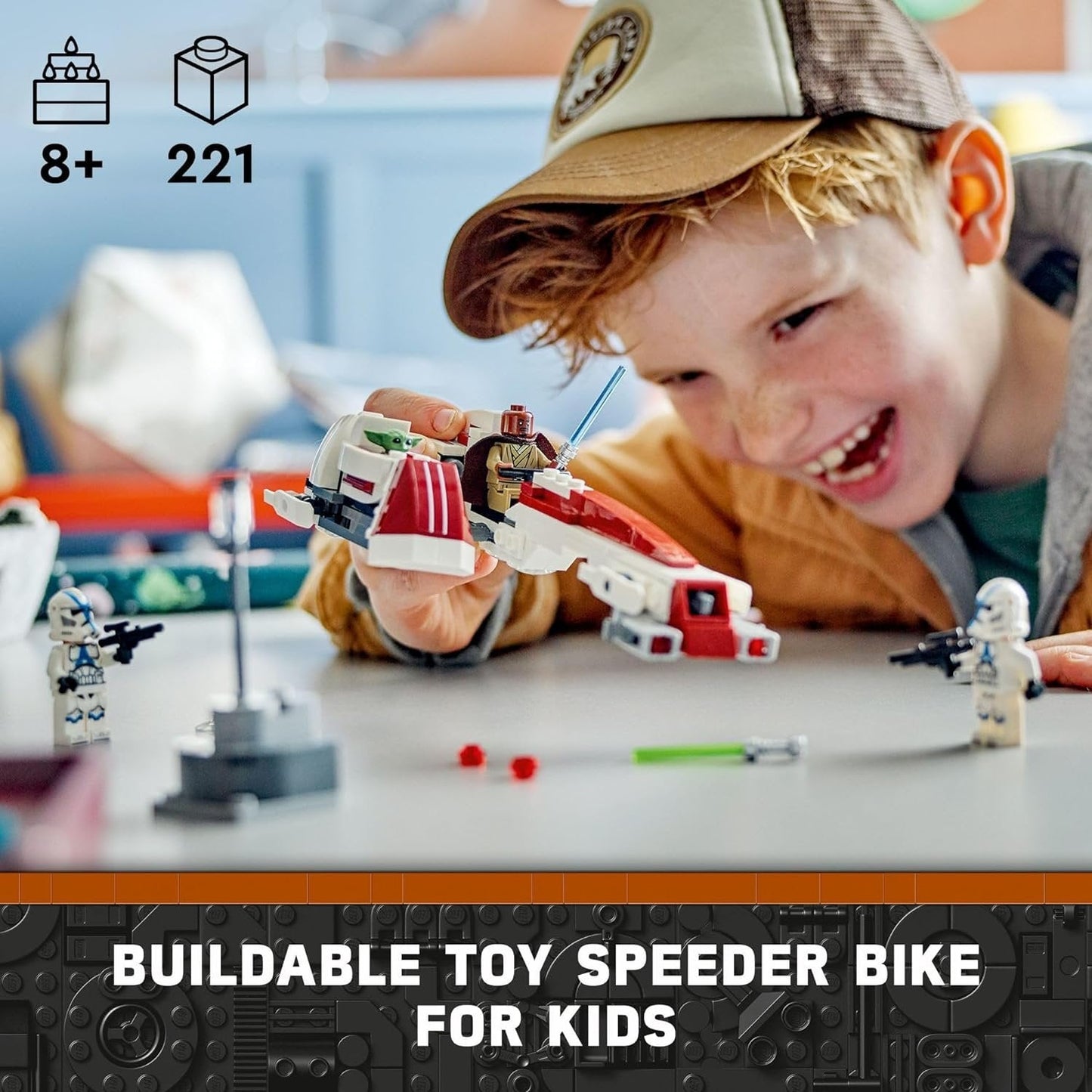 LEGO 75378 Star Wars BARC Speeder Escape, Mandalorian Toy Building Set for Kids, May The 4th Be with You Decoration with Kelleran Beq and Grogu, Star Wars Toy for Boys, Girls and Fans Ages 8 and Up