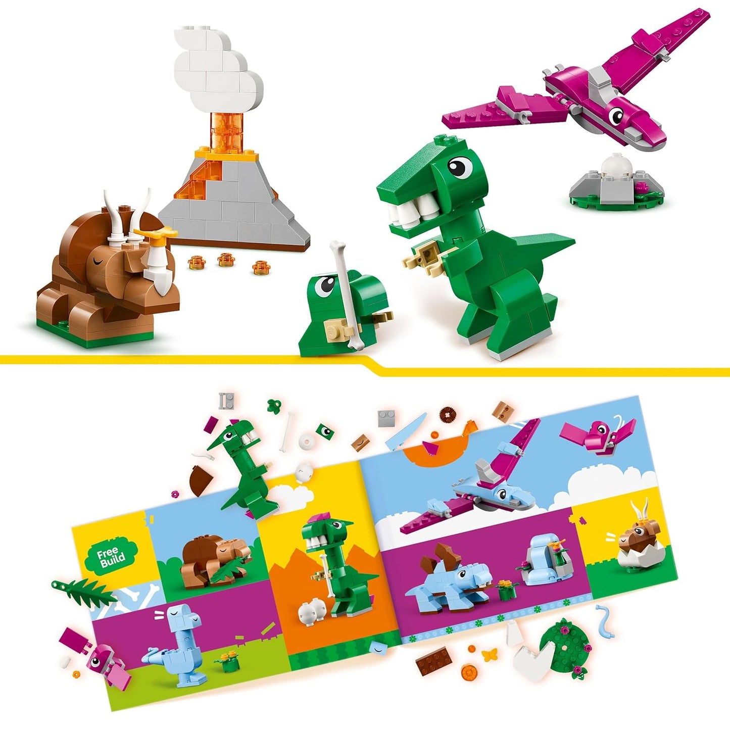 LEGO Classic Creative Dinosaurs, Imaginative Toy Models 11041 Building Blocks Toys for 5+ Gift for Boys and Girls