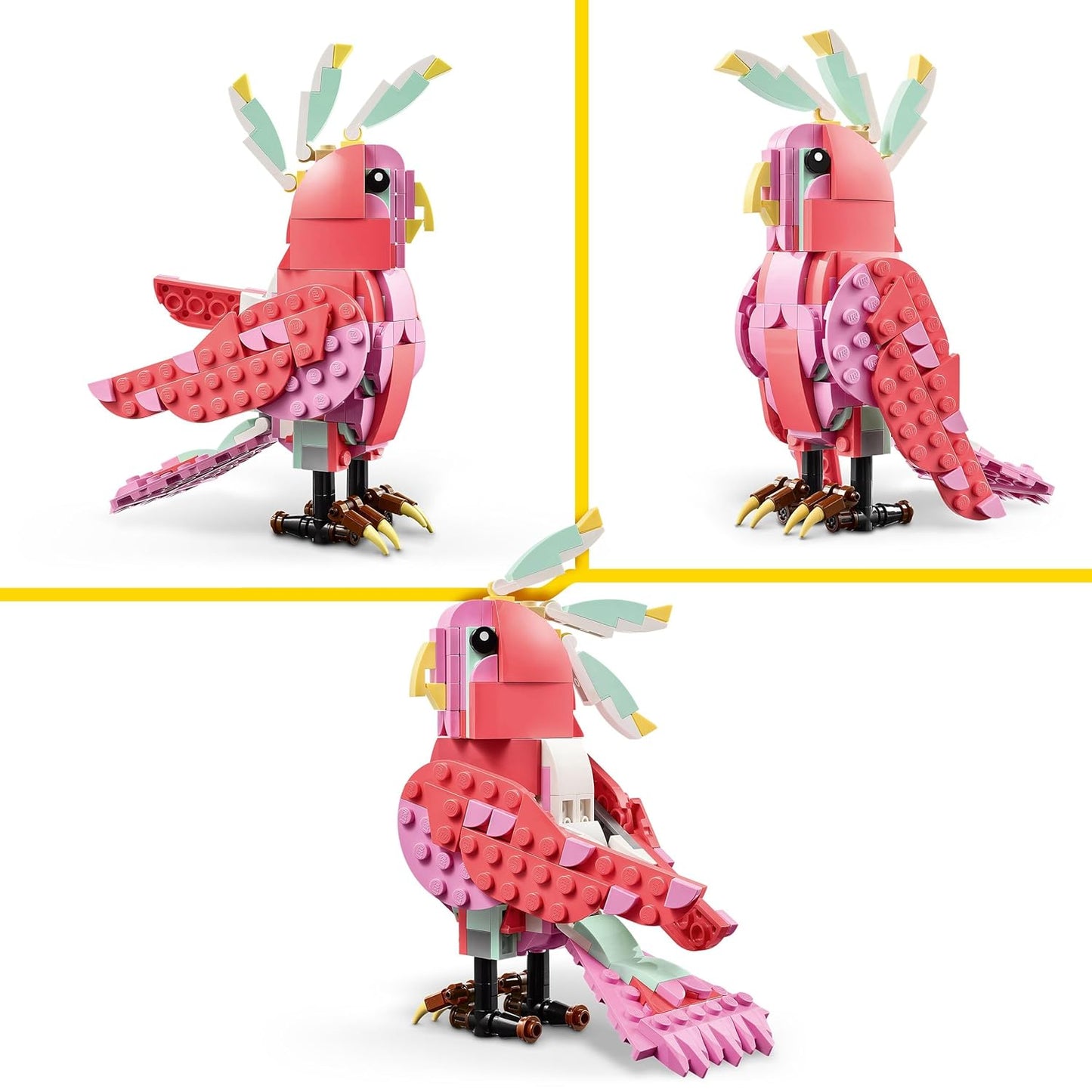 LEGO Creator 3in1 Wild Animals: Pink Flamingo Animal Toy Playset 31170 Building Blocks Toys for 8+ Gift for Boys and Girls