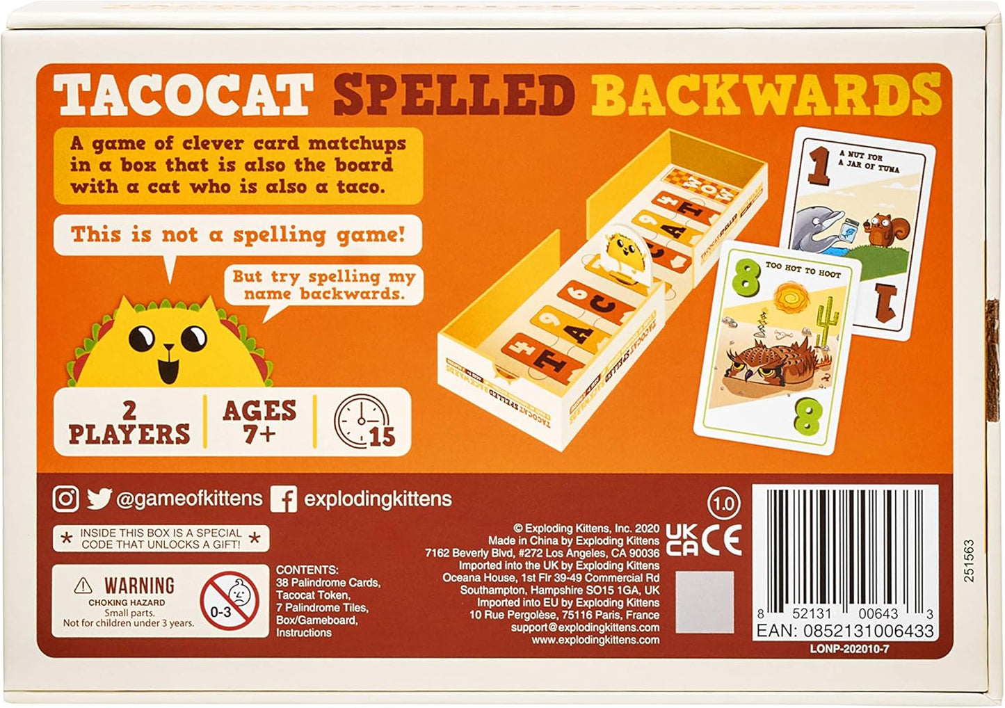 Tacocat Spelled Backwards Board Game