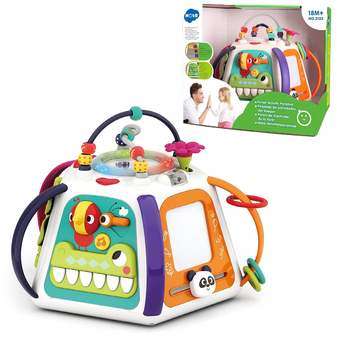 "HOLA Forest Activity Pyramid: Multi-Game Fun with Lights, Music & Sound Effects – Perfect Gift for Boys & Girls Aged 18 Months to 3 Years"