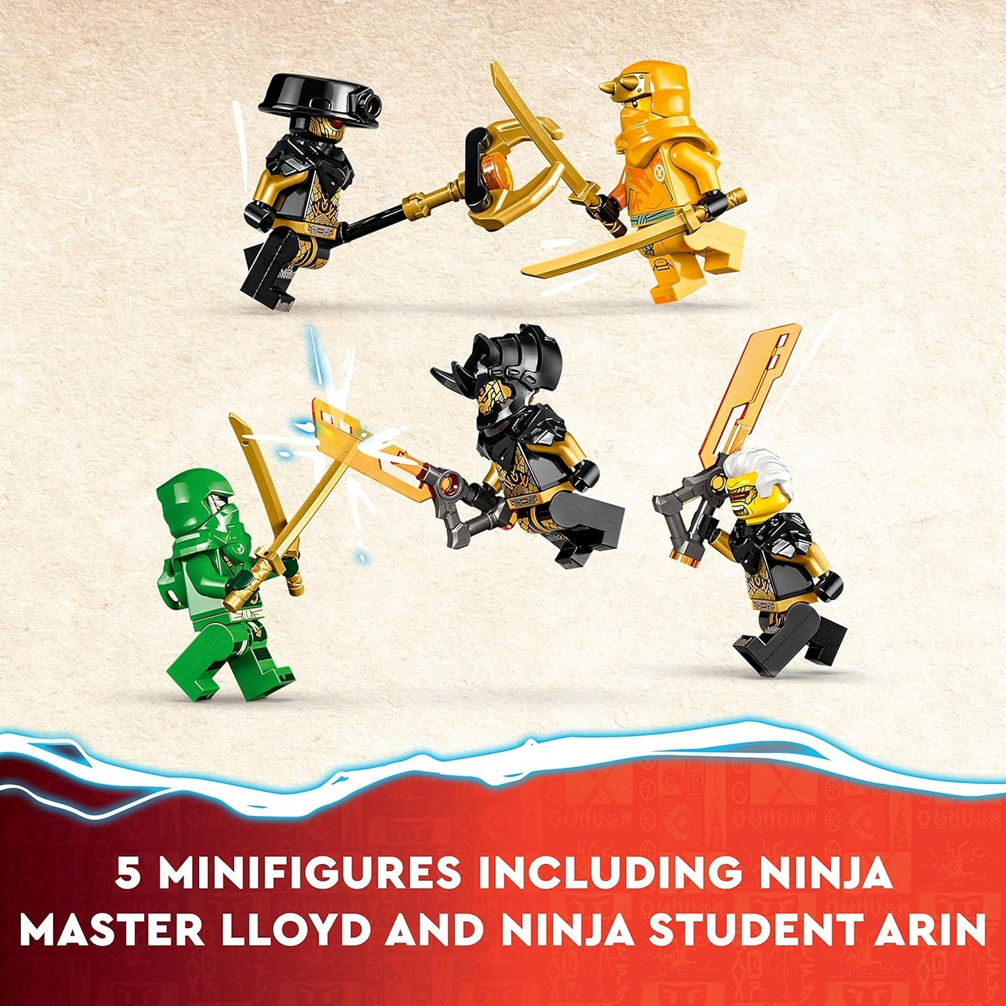 LEGO NINJAGO Lloyd and Arin’s Ninja Team Mechs Building Toy Set, (71794) Featuring 2 Battle Mechs and 5 Minifigures, Gift for Imaginative Boys and Girls Ages 9+