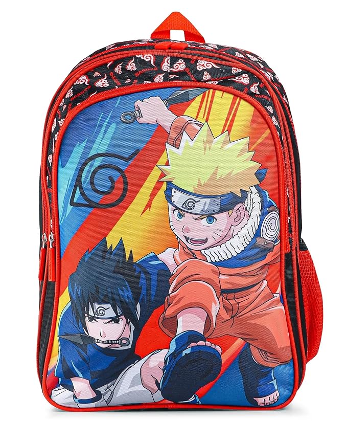 STRIDERS Naruto 16-Inch School Backpack Stylish Anime Design, Spacious, and Durable