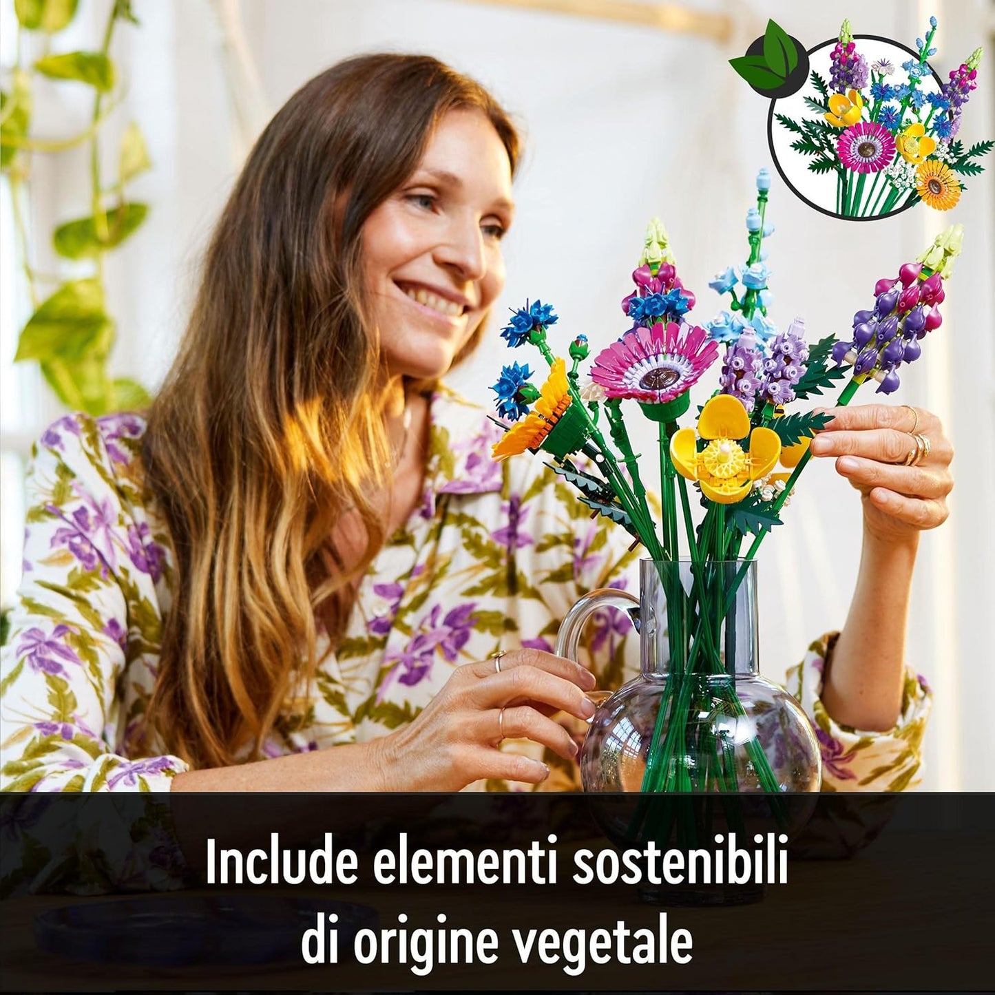 LEGO Icons Wildflower Bouquet 10313 Building Set (939 Pieces), Multi Color