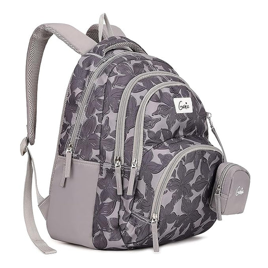 Genie Spring Backpack for Girls – 17” | Cute, Colorful, Lightweight & Water-Resistant with Happy Pouch