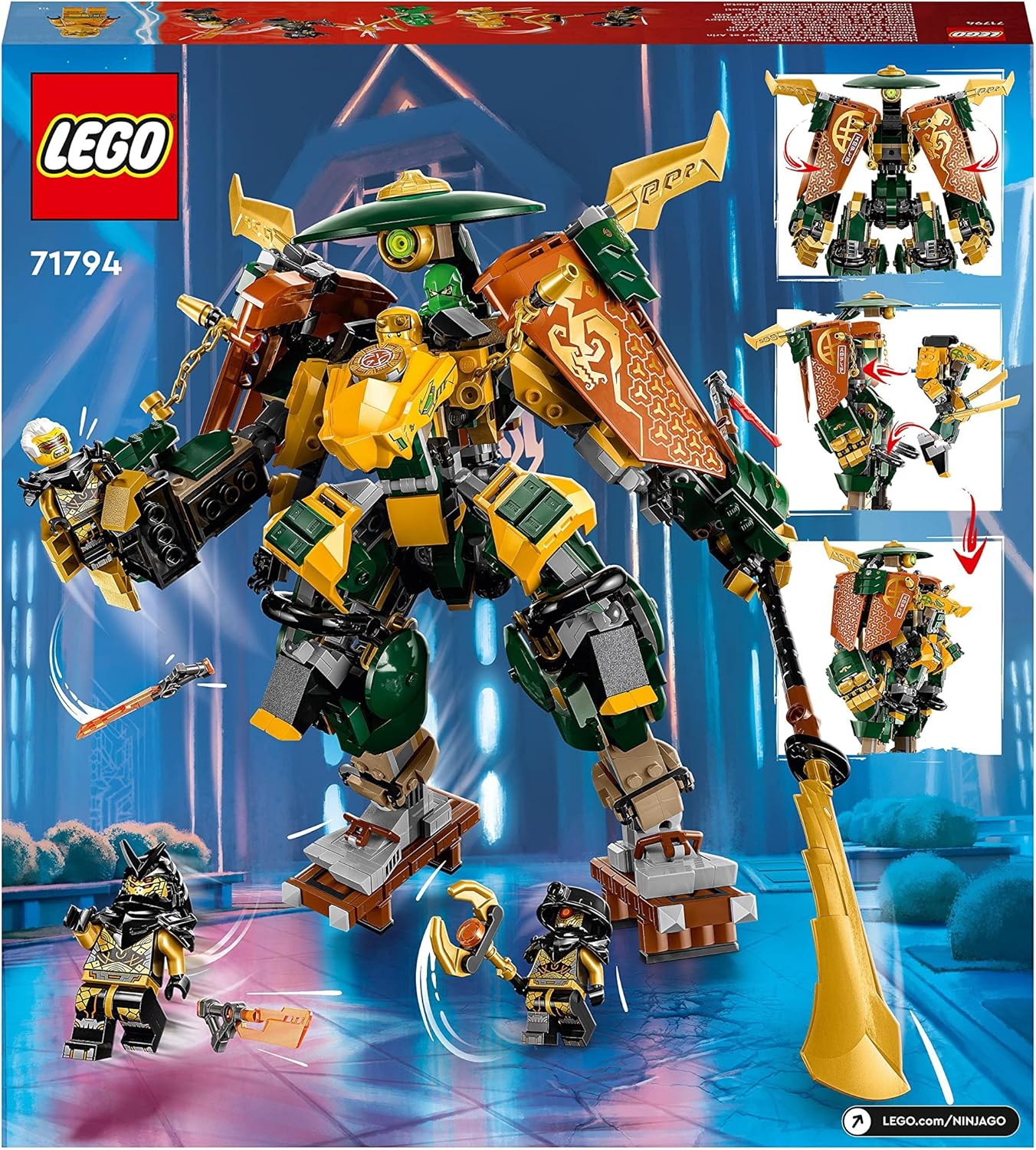LEGO NINJAGO Lloyd and Arin’s Ninja Team Mechs Building Toy Set, (71794) Featuring 2 Battle Mechs and 5 Minifigures, Gift for Imaginative Boys and Girls Ages 9+