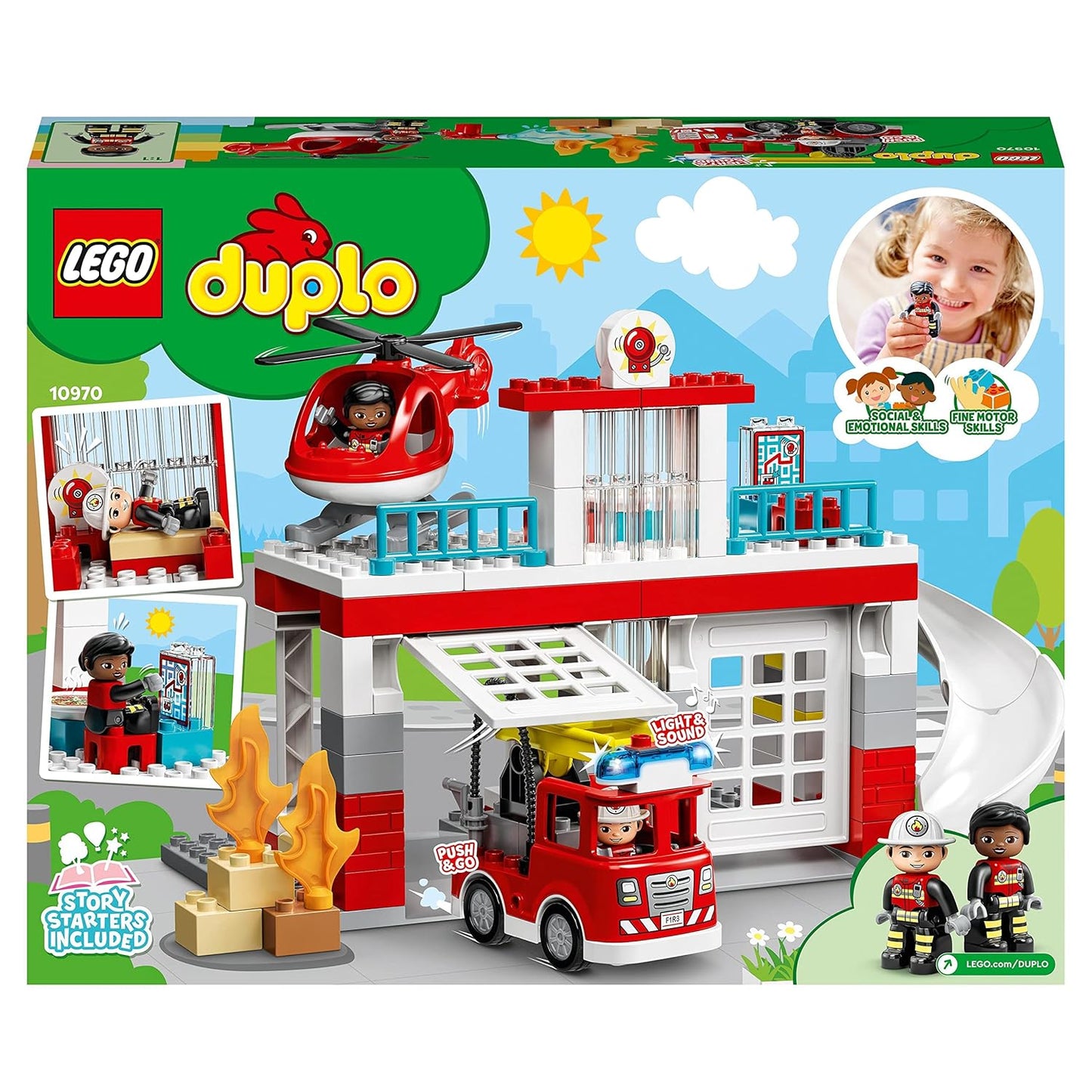 LEGO 10970 Duplo Rescue Fire Station & Helicopter Building Set (117 Pieces)