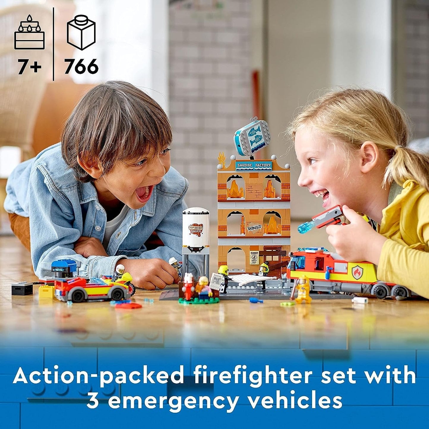 LEGO 60321 City Fire Brigade Building Kit (766 Pieces)