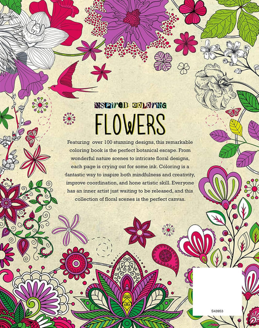 Flowers Adult Coloring Book: Relax and Free Your Mind (Inspired Coloring by Parragon)