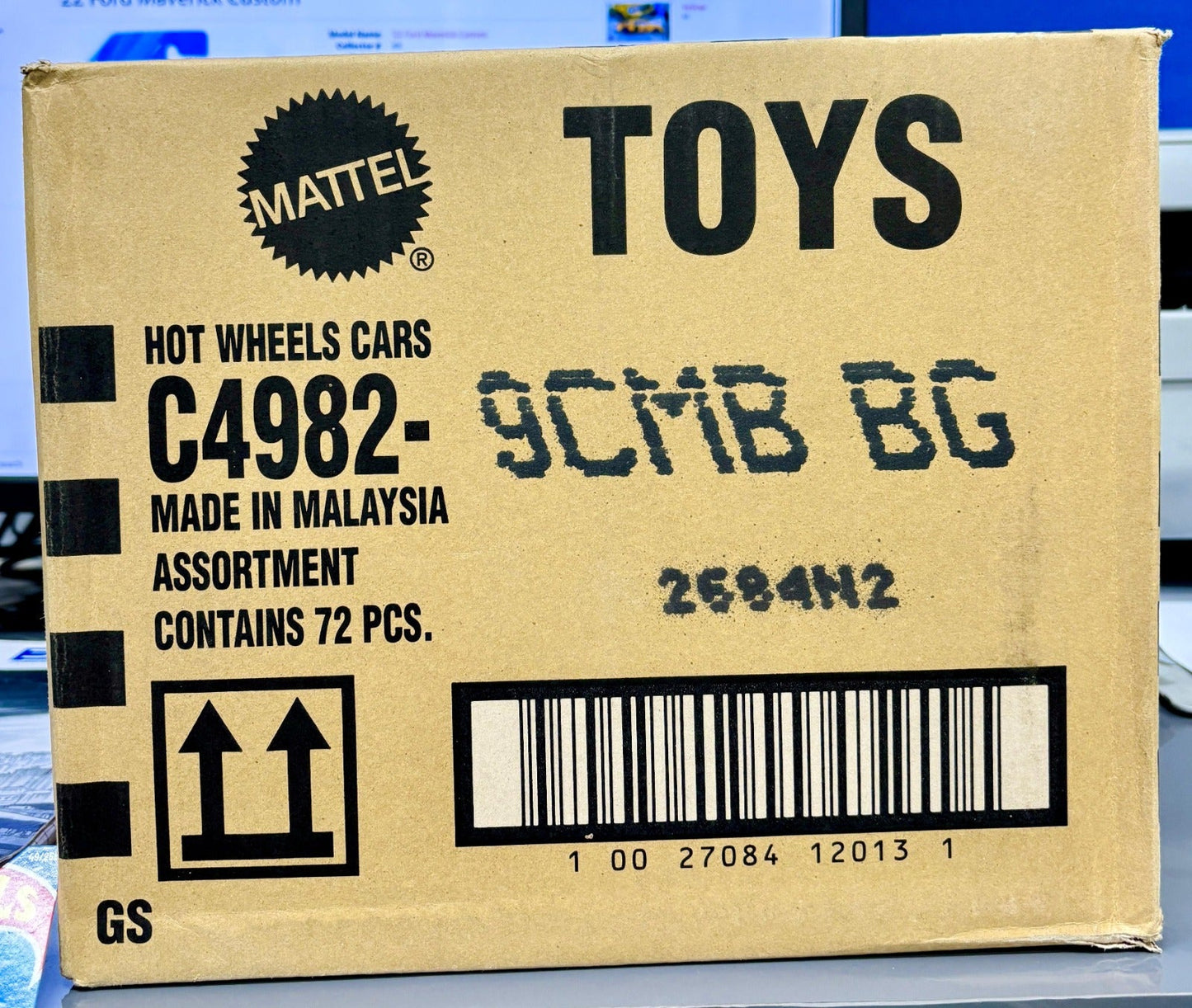 Hot Wheels 2025 Factory-Sealed Case B (9CMB BG) – 72 Die-Cast Cars by Mattel (Brand New Box)