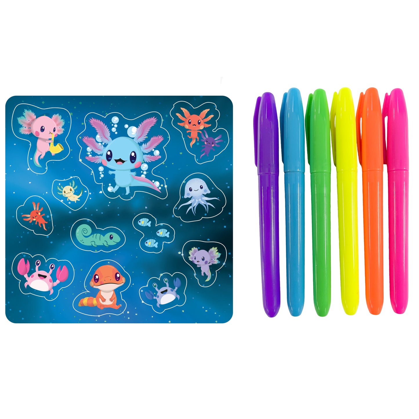 Kaleidoscope Colouring Kit: Axolotls