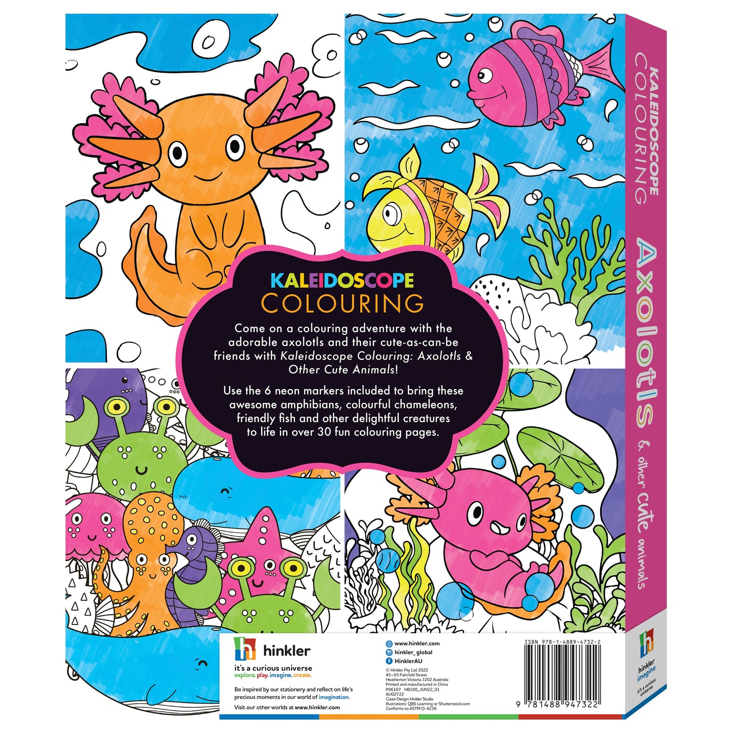 Kaleidoscope Colouring Kit: Axolotls